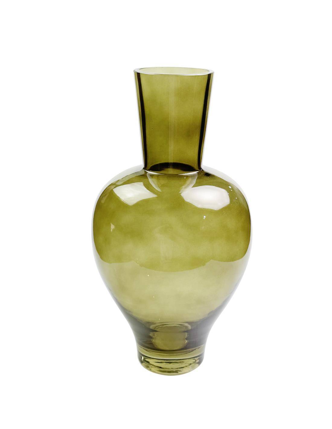 Βάζο γυαλ. πράσινο Φ17Η34cm