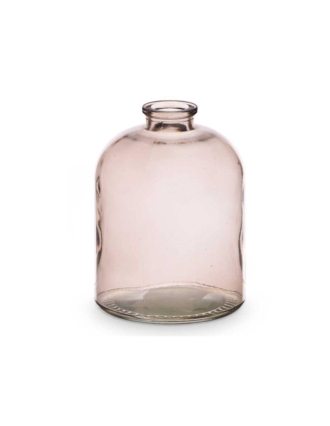 Βάζο γυάλ. στενό στόμιο γκρι 9x12cm