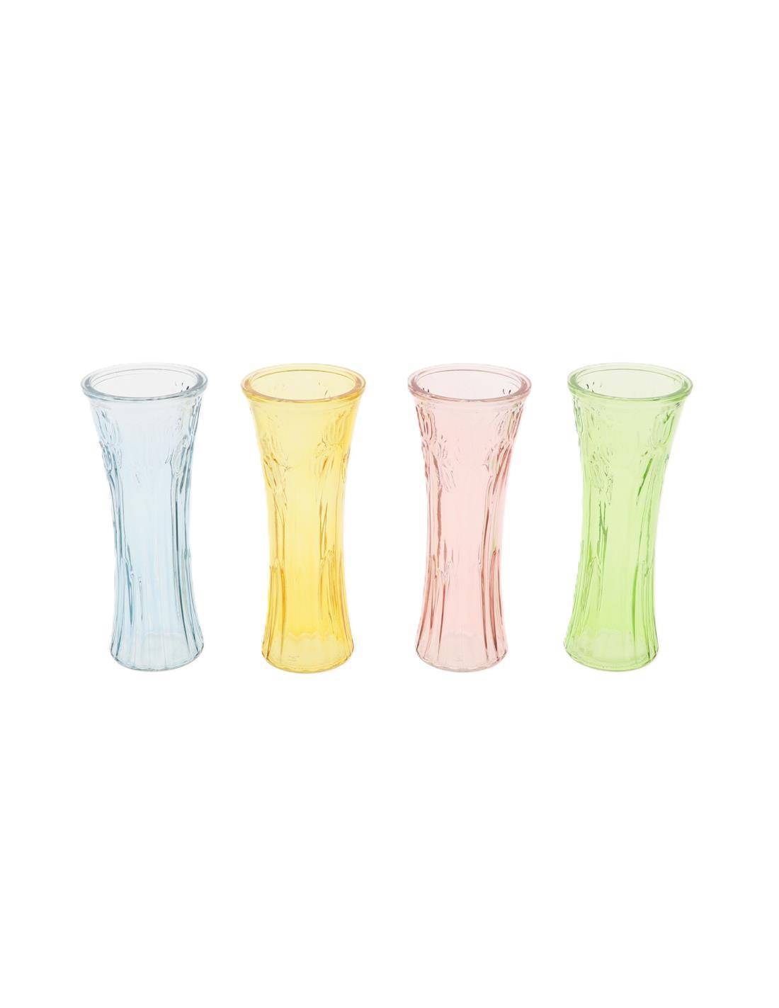 Βάζο γυάλινο 4χρώματα 8x19,5cm