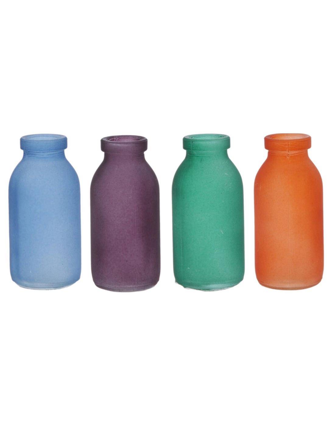 Βάζο γυάλινο 4χρώματα Φ5 Η10cm