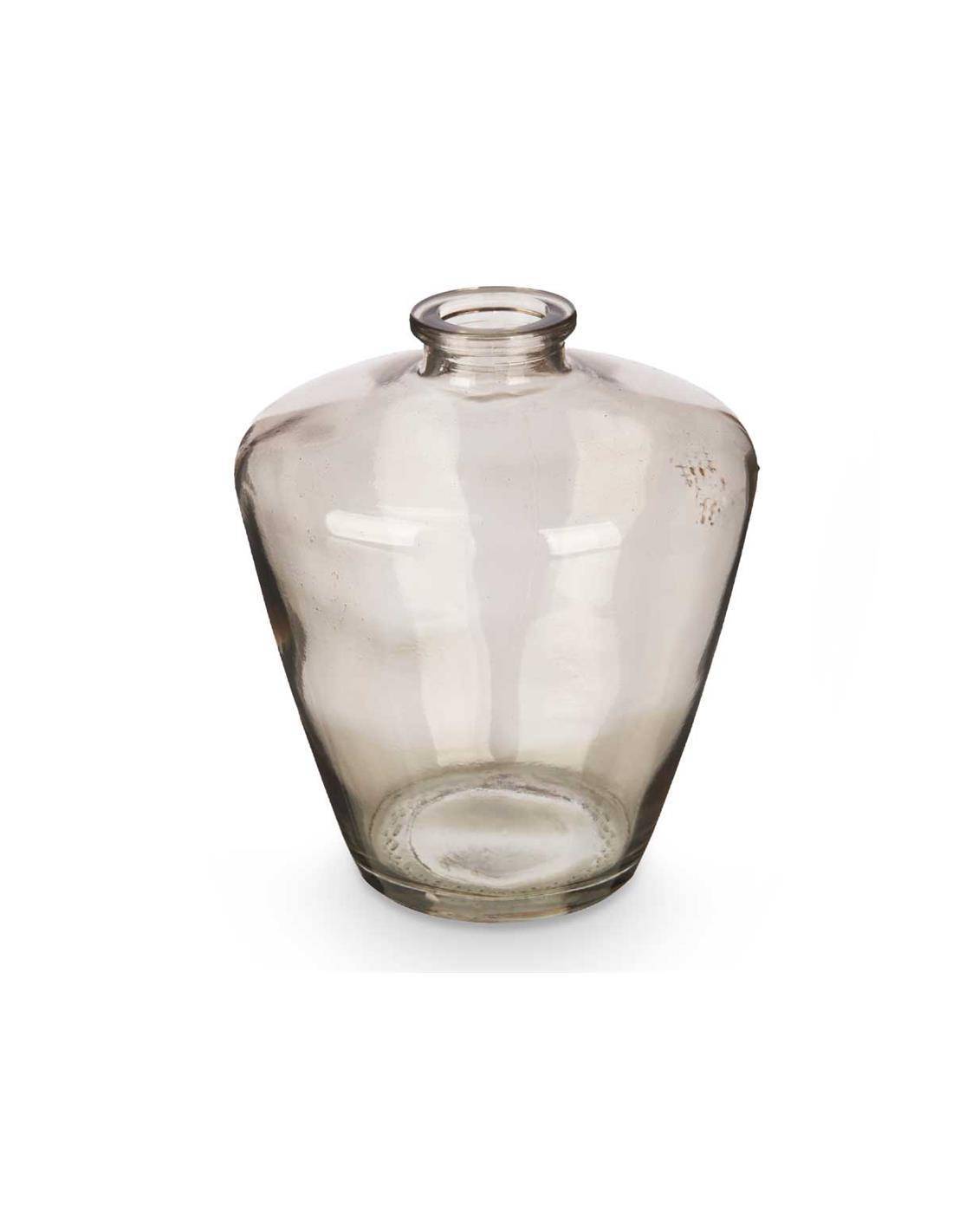 Βάζο γυάλ.γκρι στενό στόμιο Φ10,5Η13