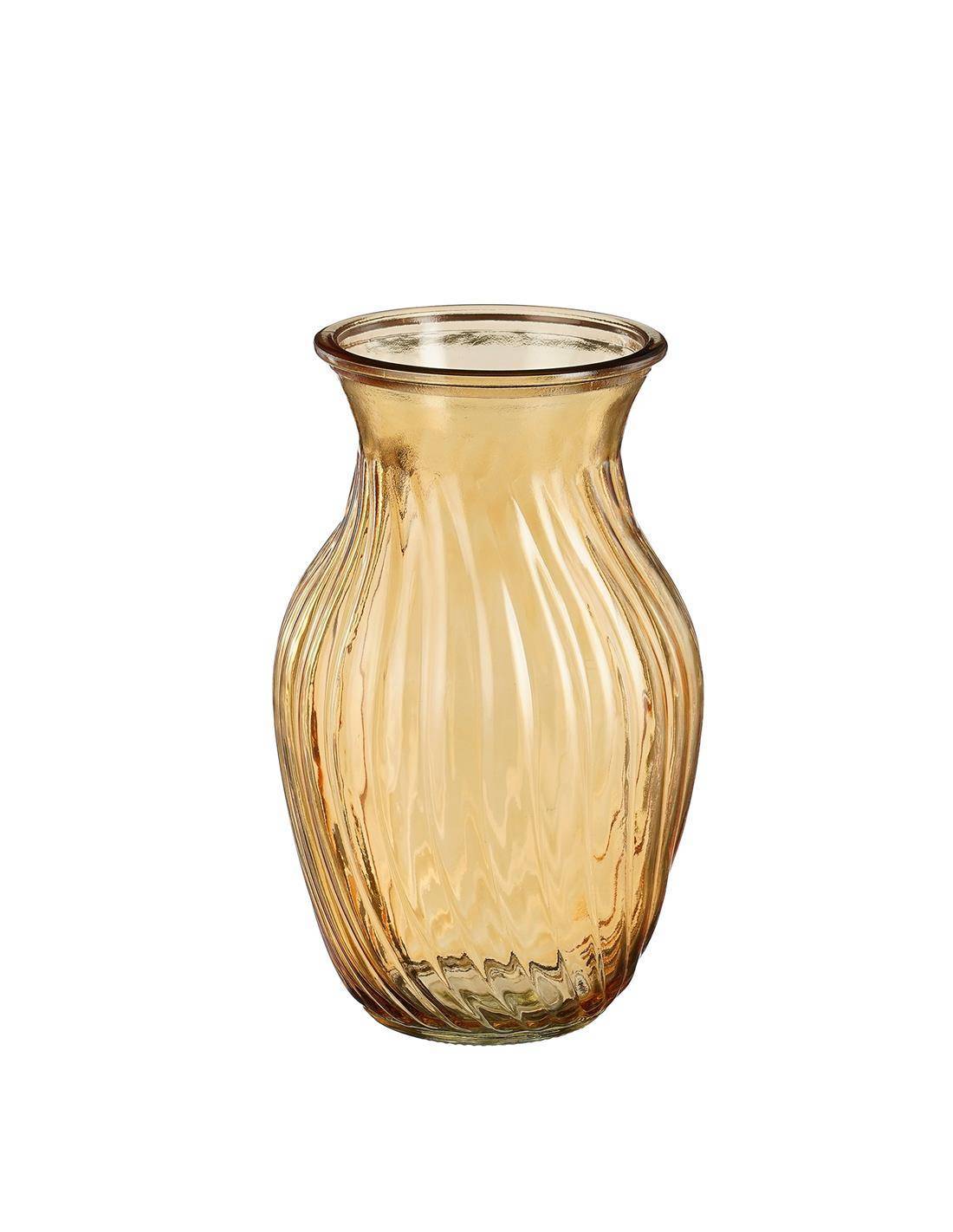 Βάζο γυάλινο καφέ διάφανο Φ12Η20cm