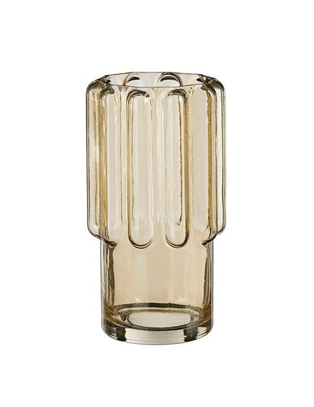 Βάζο γυάλινο καφέ Φ14 Η27cm