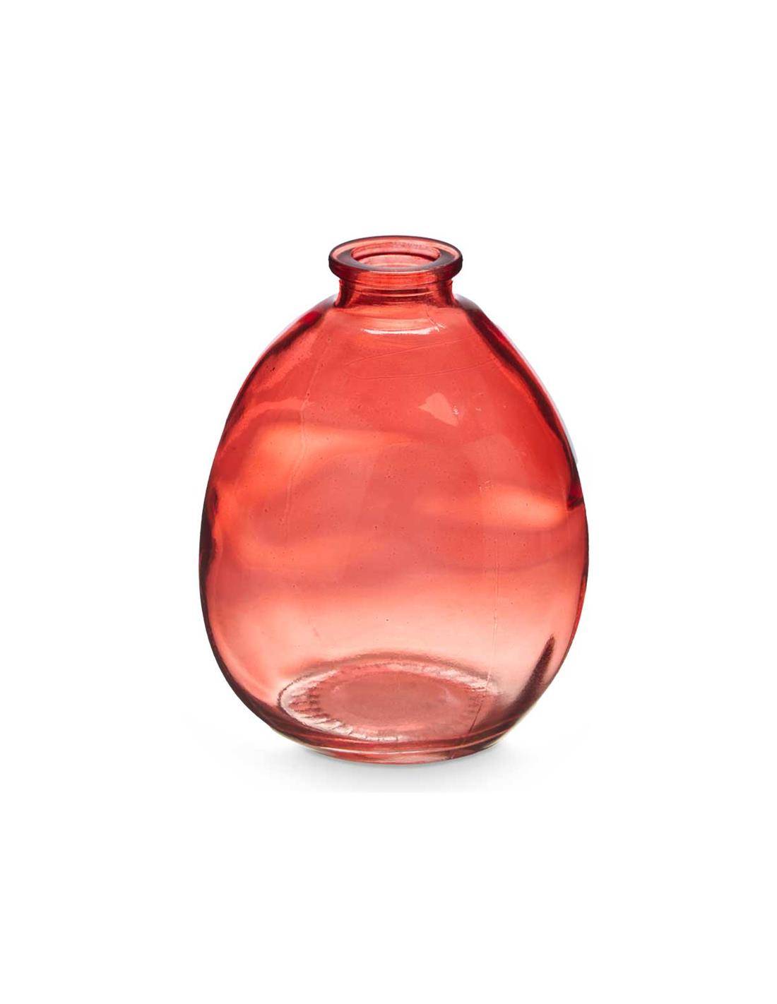 Βάζο γυάλ. κόκκινο στενό στόμιο Φ10Η12,3