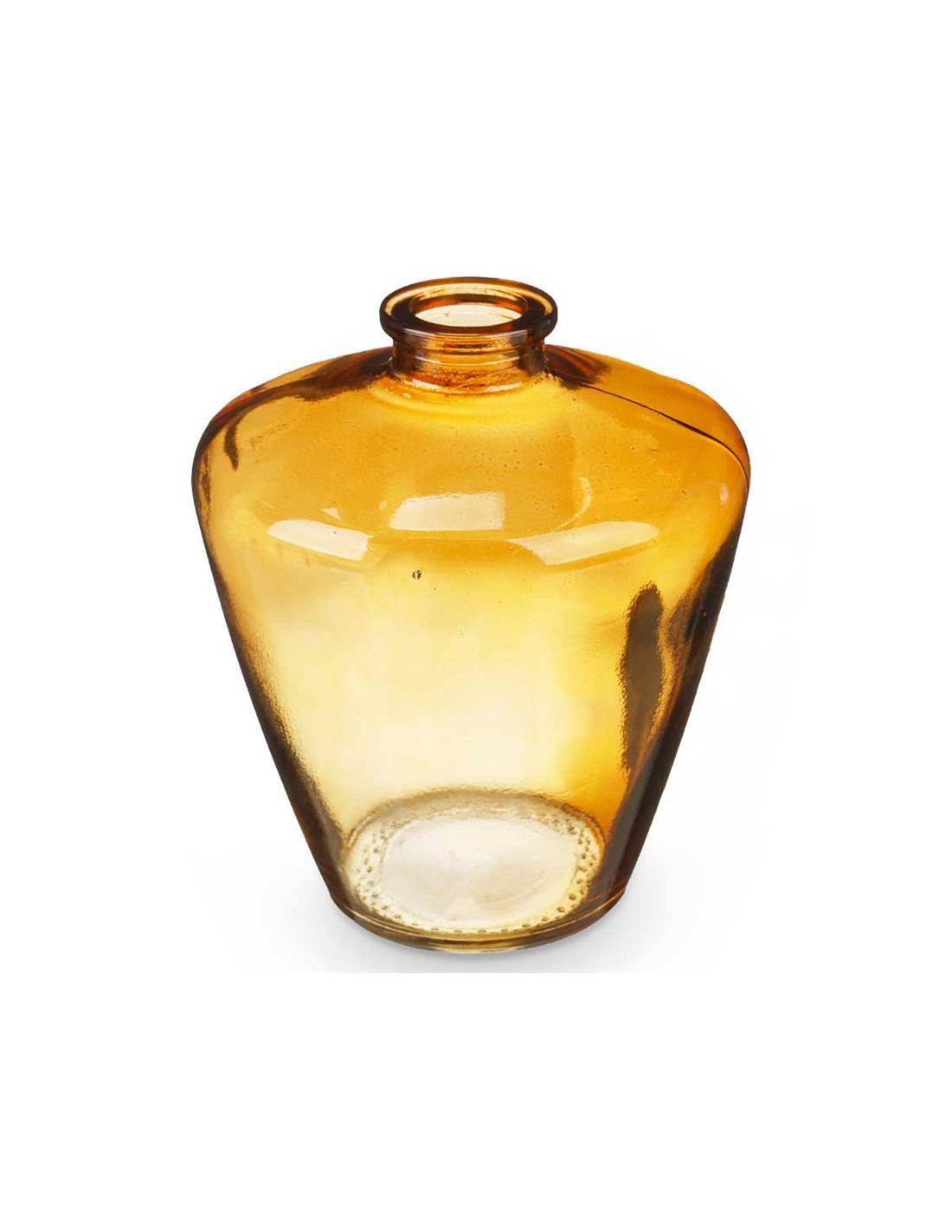 Βάζο γυάλ. μελί στενό στόμιο Φ10,5Η13