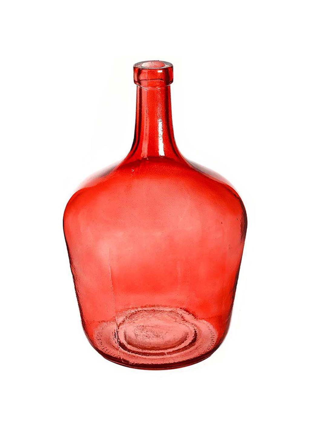 Βάζο/καράφα γυάλ.κόκκινο/ψηλό στόμιο 2L/ 15,5x25cm