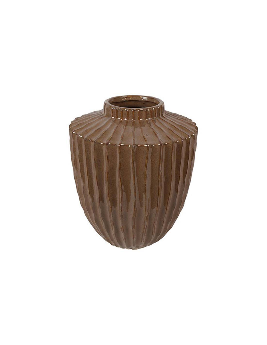 Βάζο κεραμ.DUUK καφέ 23Χ26