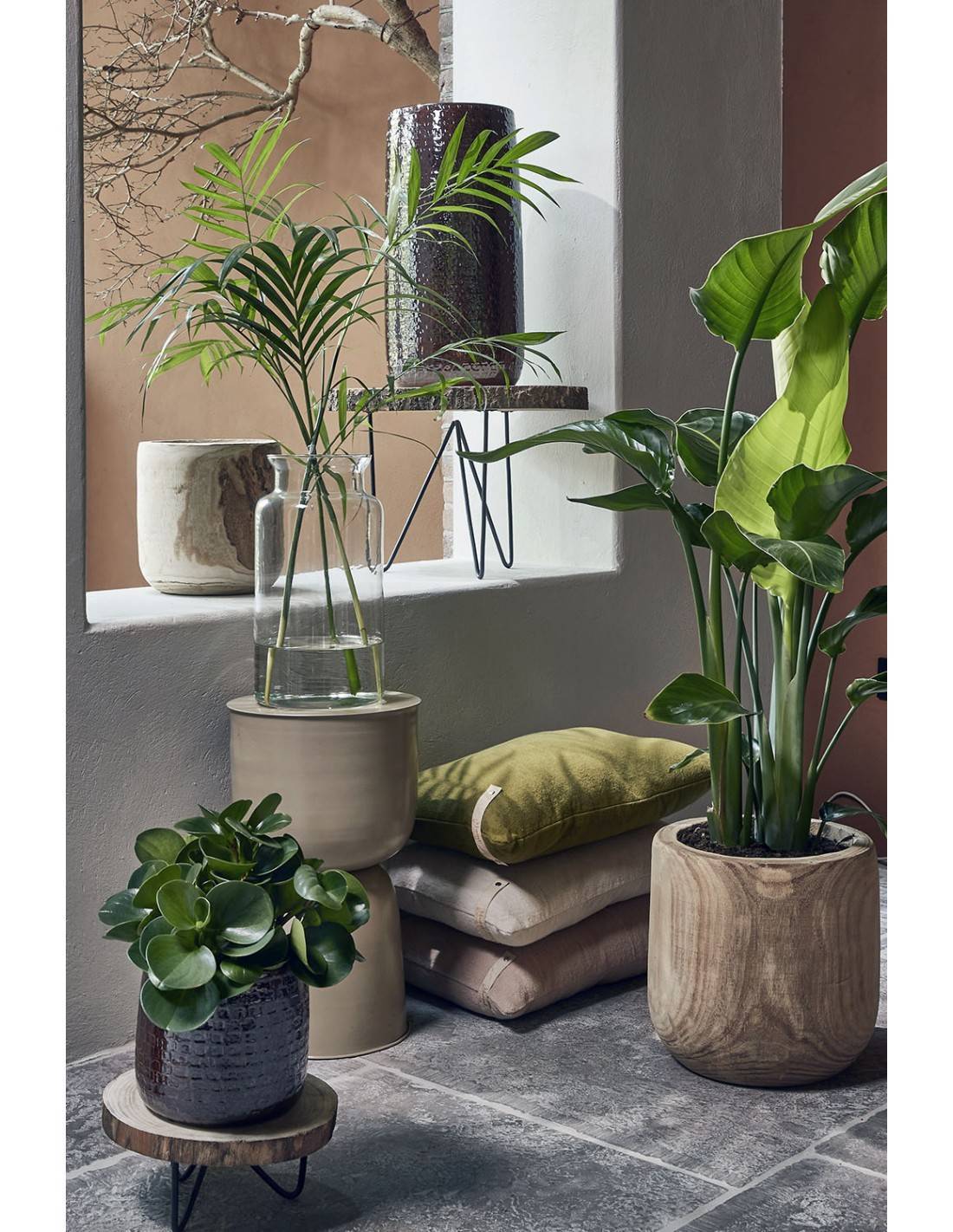 Βάζο κεραμ.FLOYD καφέ 25Χ50