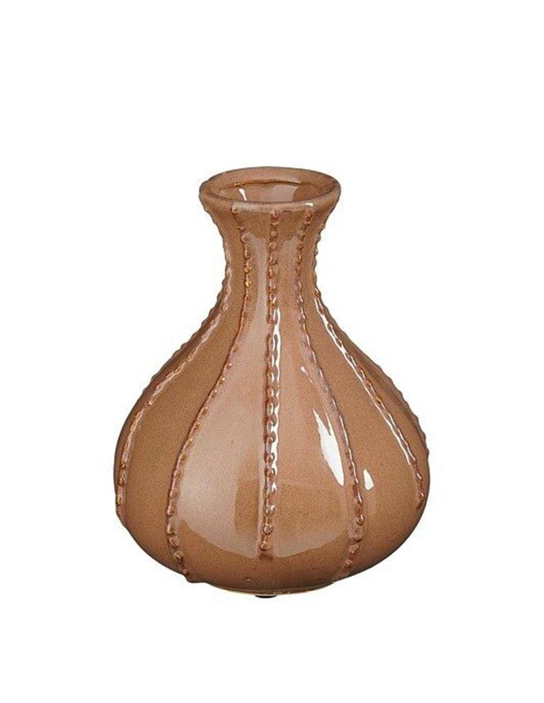 Βάζο κεραμικό καφέ "Stephanie" Φ17Η19 cm