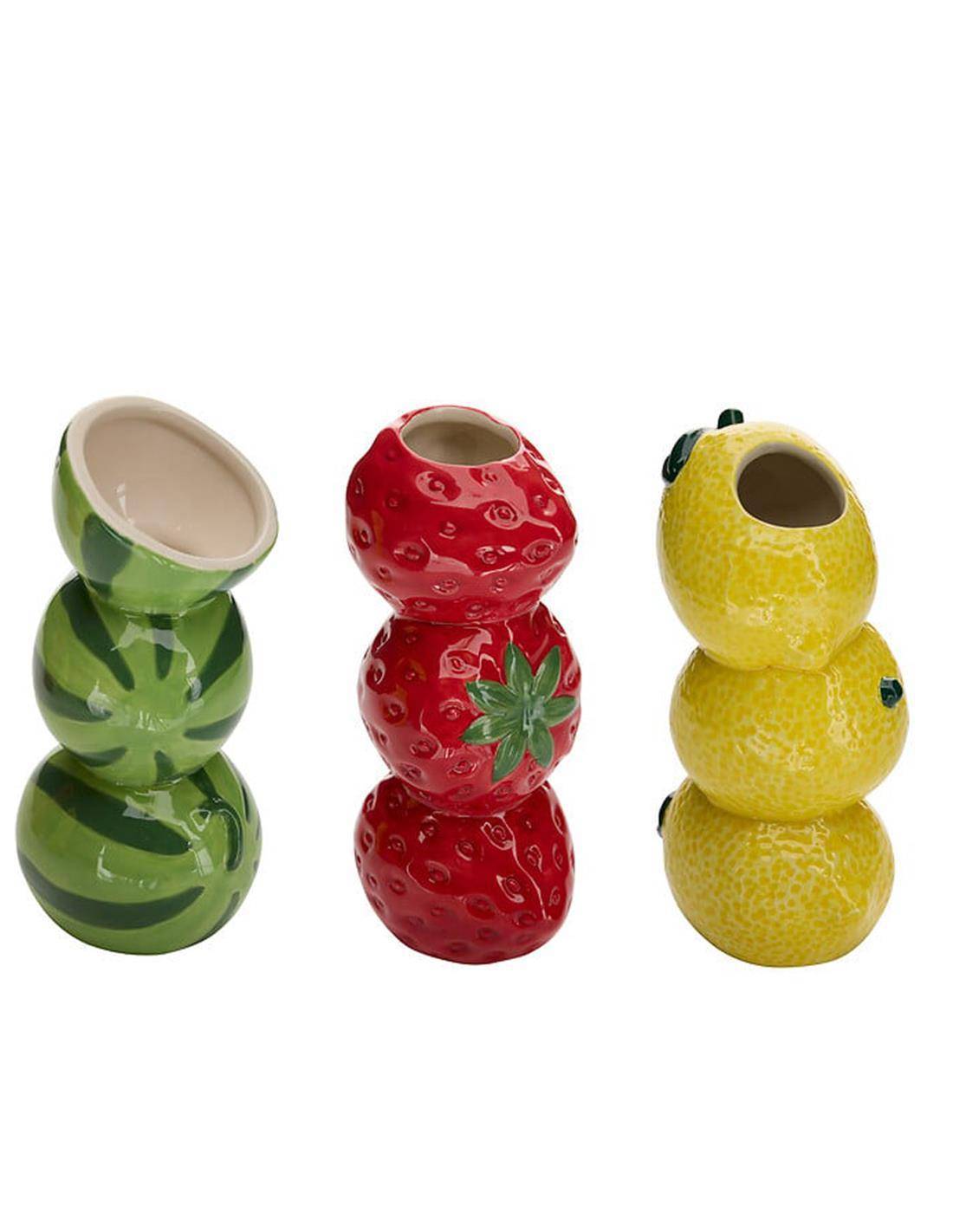 Βάζο κεραμικό καρπουζι/λεμόνι/φράουλα 10,5x8,5x19,8cm