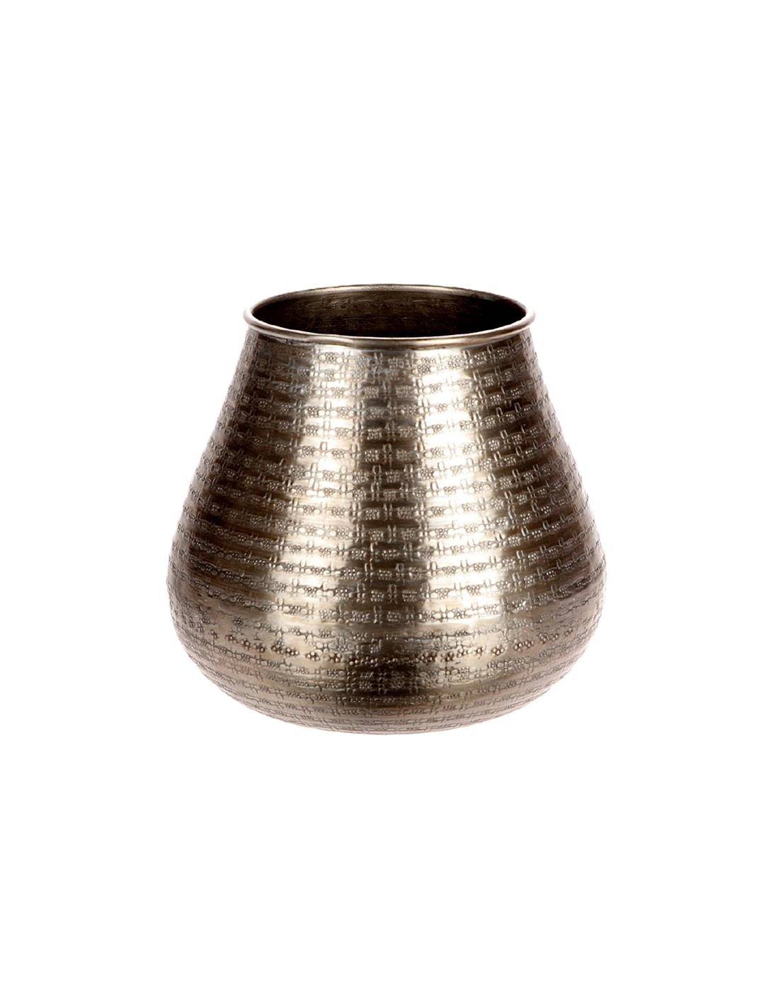 Βάζο μεταλλικό ασημί Φ22Η22cm