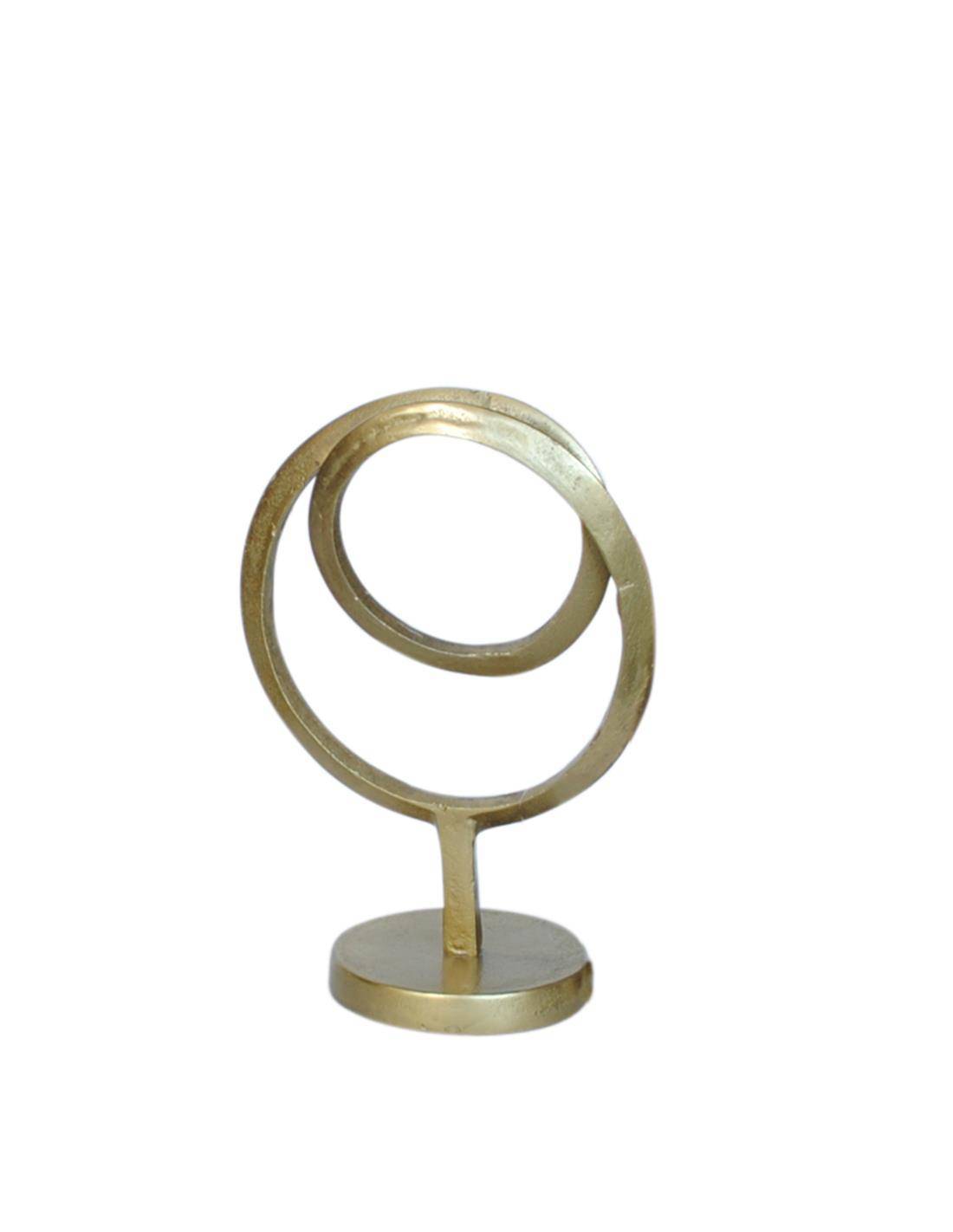 Διακοσμ.μεταλ.χρυσoί κρίκοι σε βάση 17,5Χ11,5Η25,5cm
