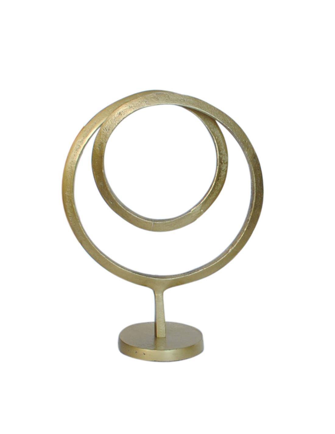 Διακοσμ.μεταλ.χρυσoί κρίκοι σε βάση 25Χ11,5Η33cm
