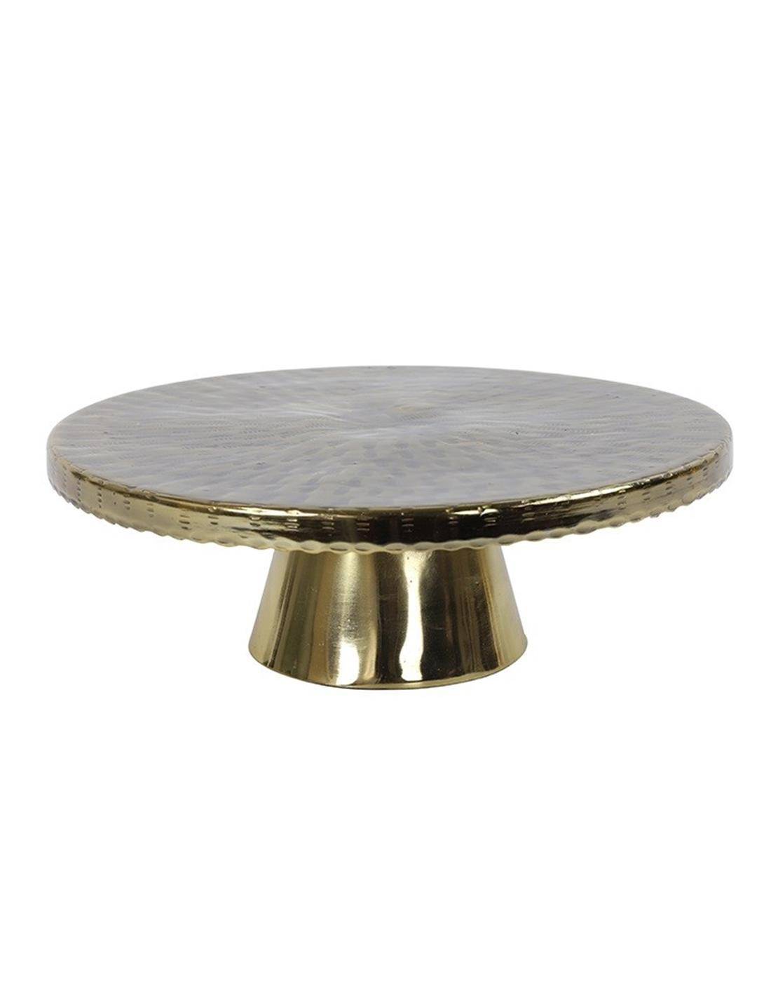 Δίσκος σερβ.μεταλ. χρυσό με πόδι 31Χ31H10,5CM