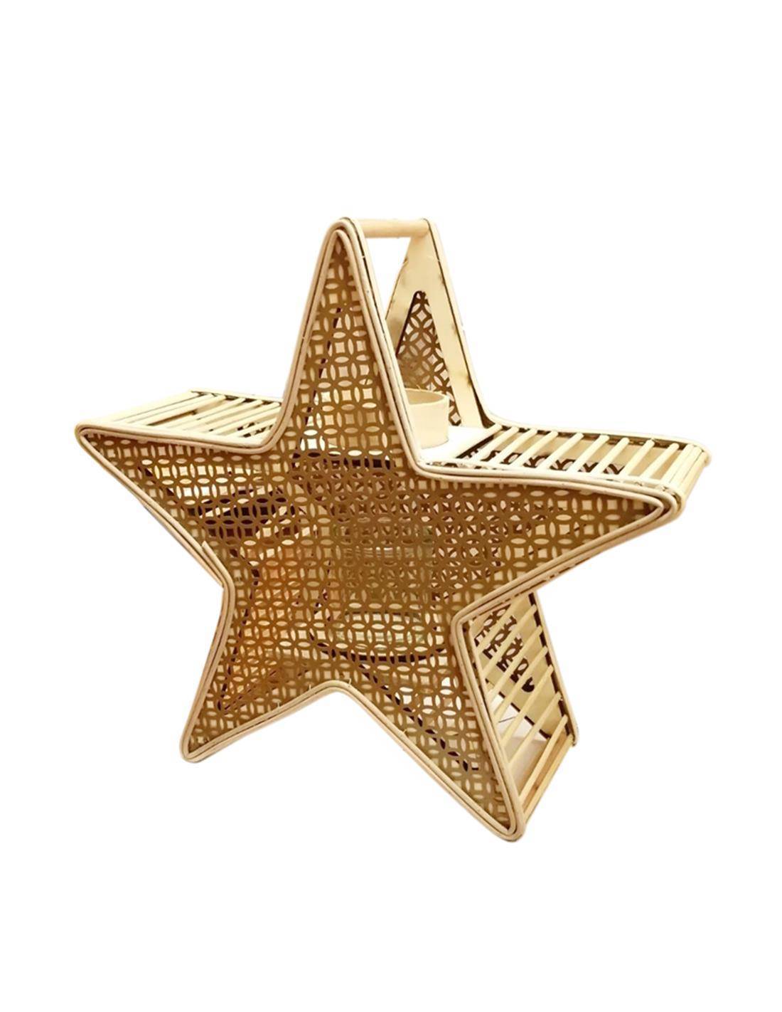 Φανάρι αστέρι rattan με ψάθα 42,5Χ41Χ14,5