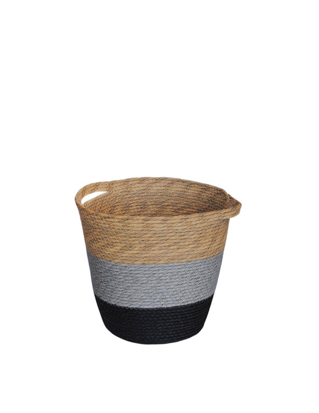 Καλάθι ψάθινο 3χρωμο 30Χ29