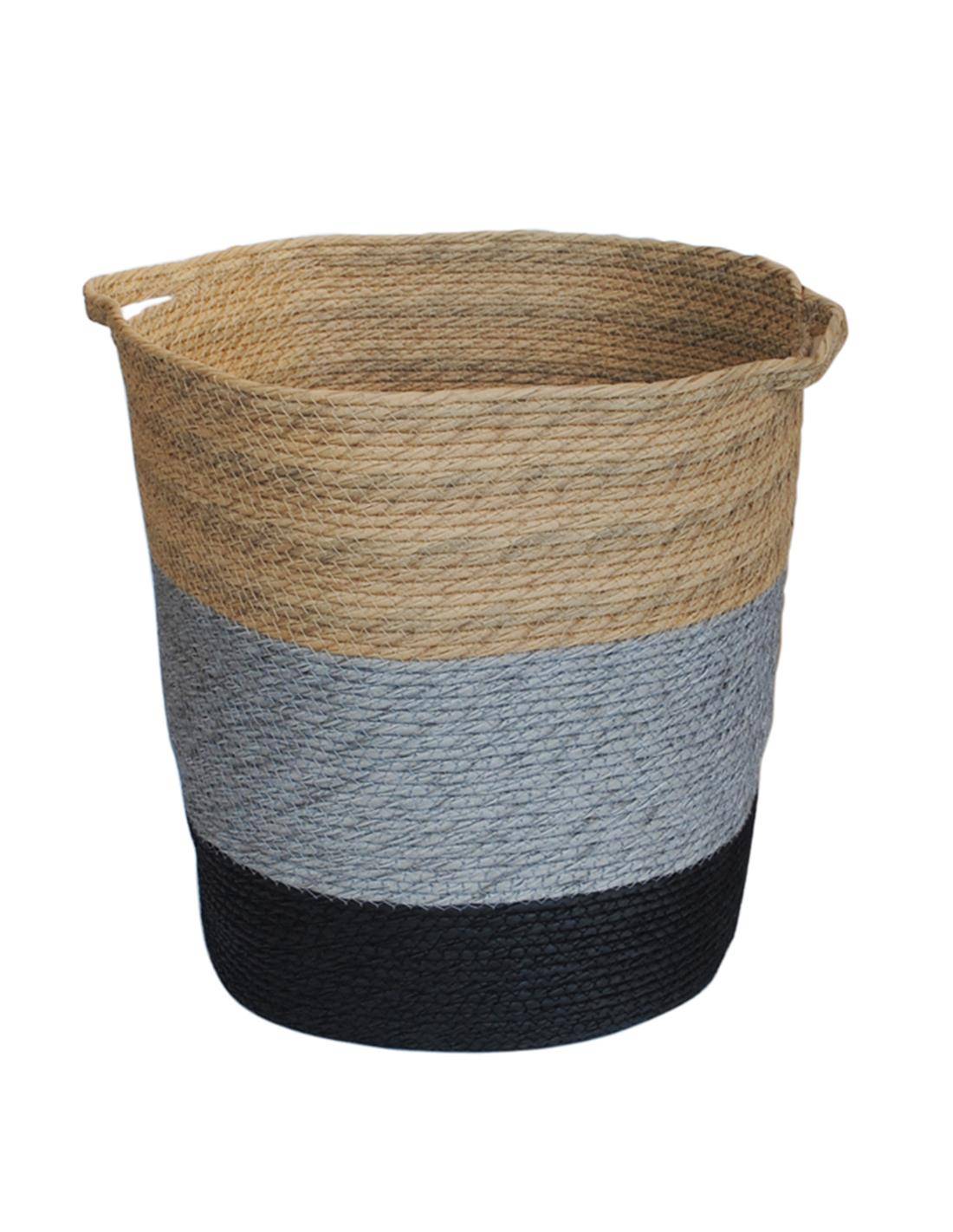 Καλάθι ψάθινο 3χρωμο 42Χ40