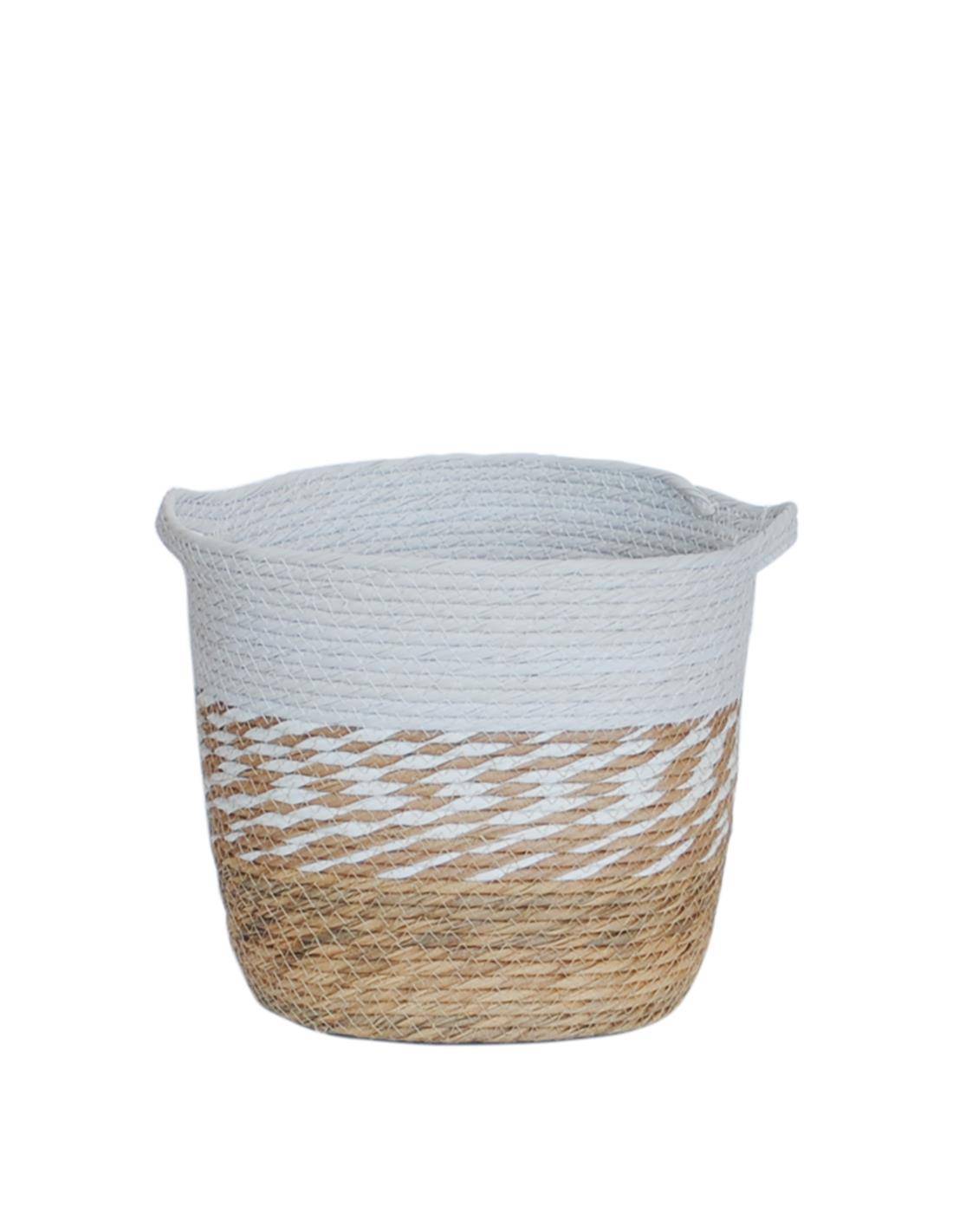 Καλάθι ψάθινο λευκό σχ. 31Χ26