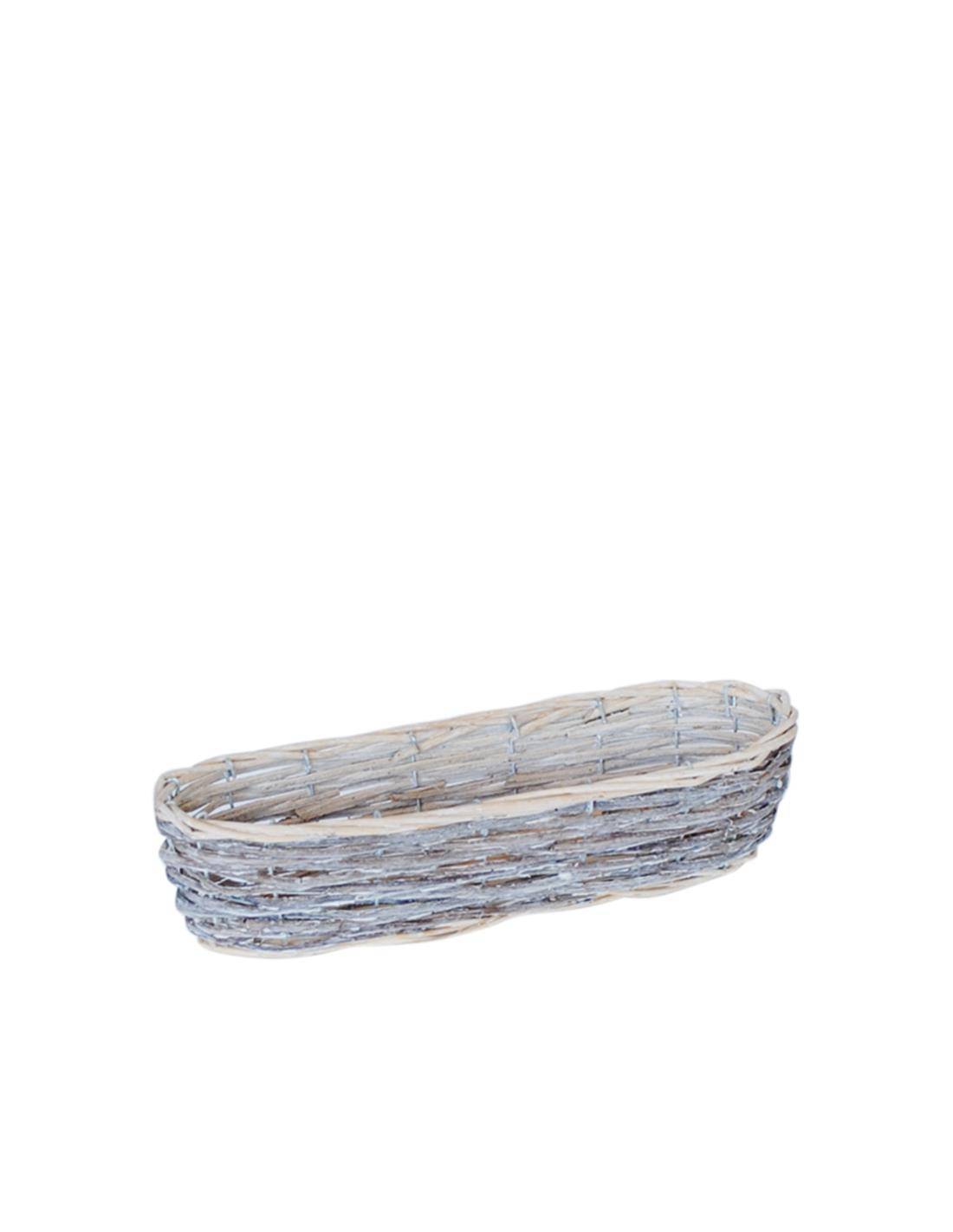 Καλάθι ψάθινο οβαλ λευκό 37,5Χ12Χ8,5