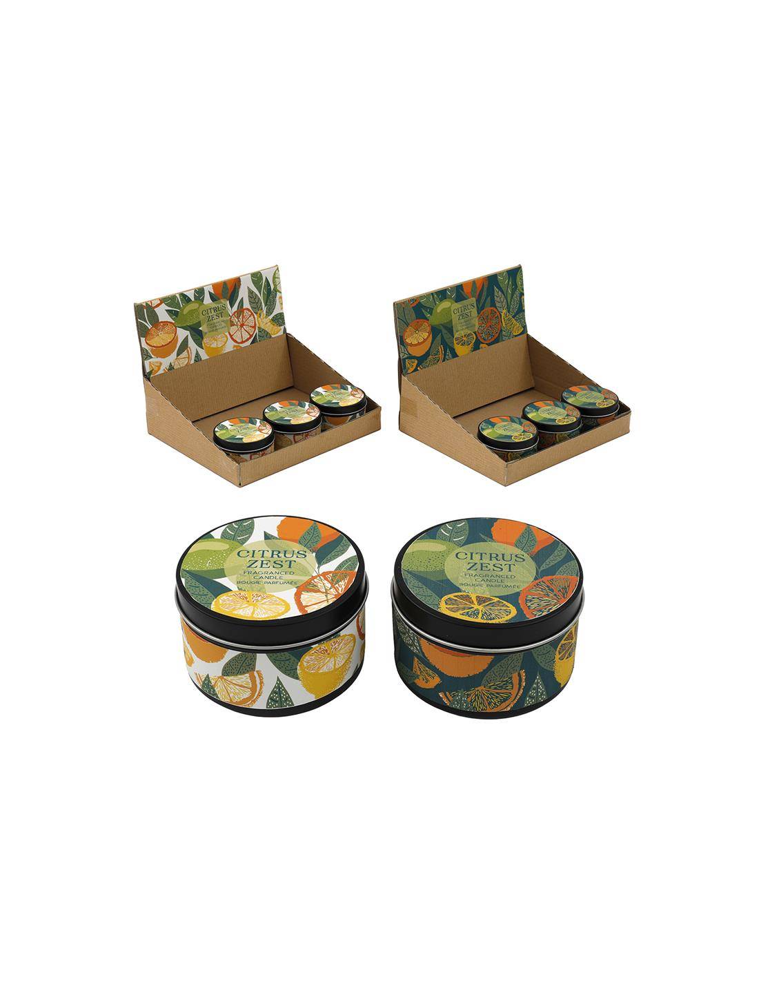 Κερί αρωματικό λεμόνι/πορτοκάλι σε κουτί/2σχέδια 7.5x5cm