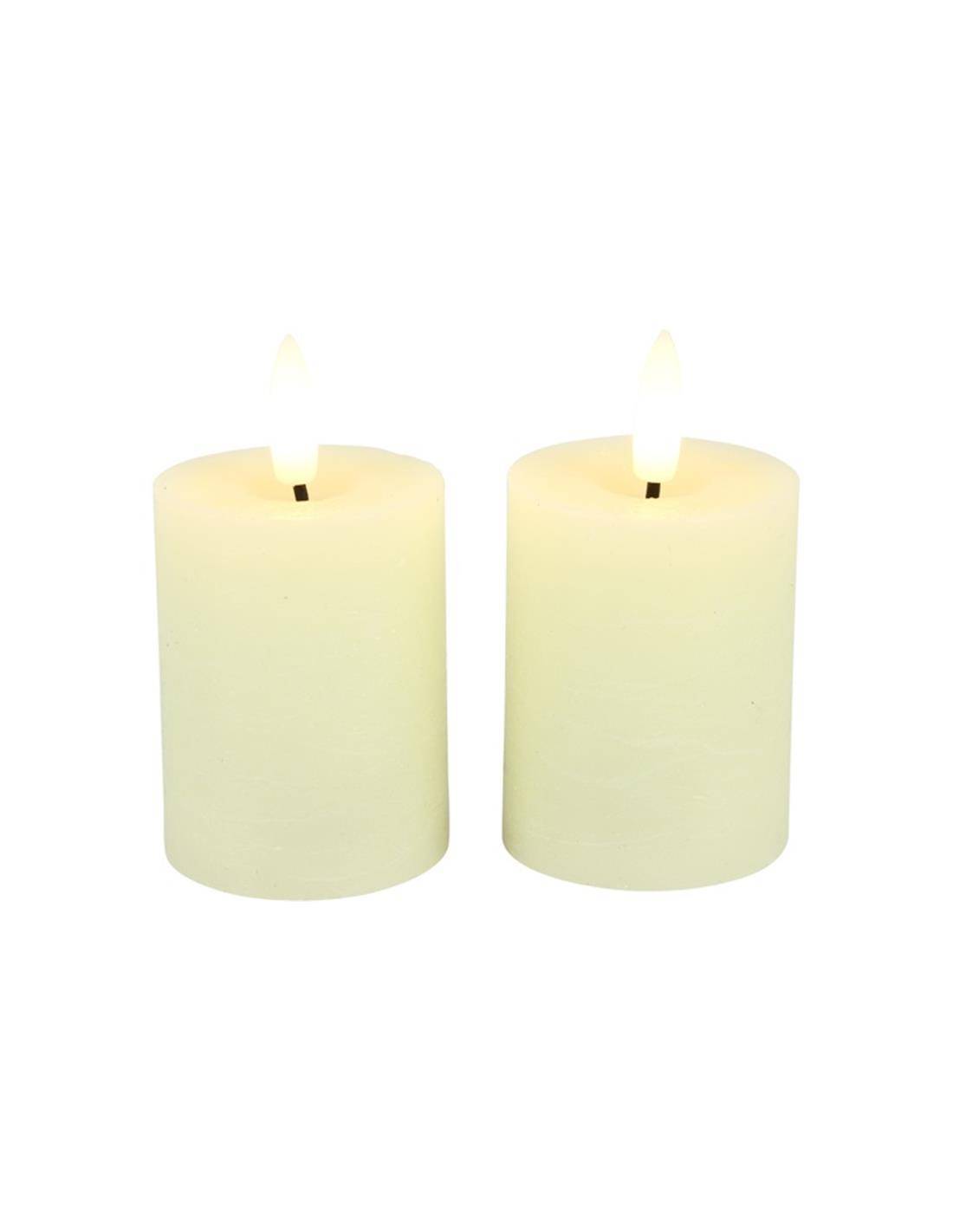 Κερί κορμός  εκρού  LED/Remote Ctr/Timer 5Χ9 σετ /2