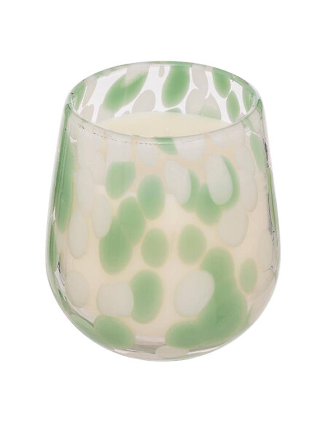 Κερί σε βάζο πράσινο πιτσιλωτό 275gr/9x10,4cm