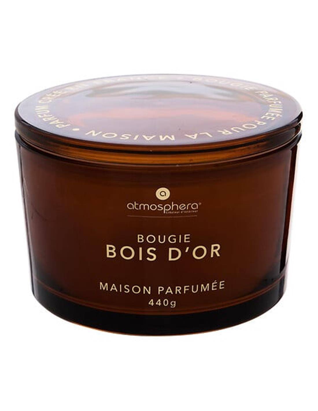 Κερί σε γυαλ.βάζο "wood" 440g/13x9cm