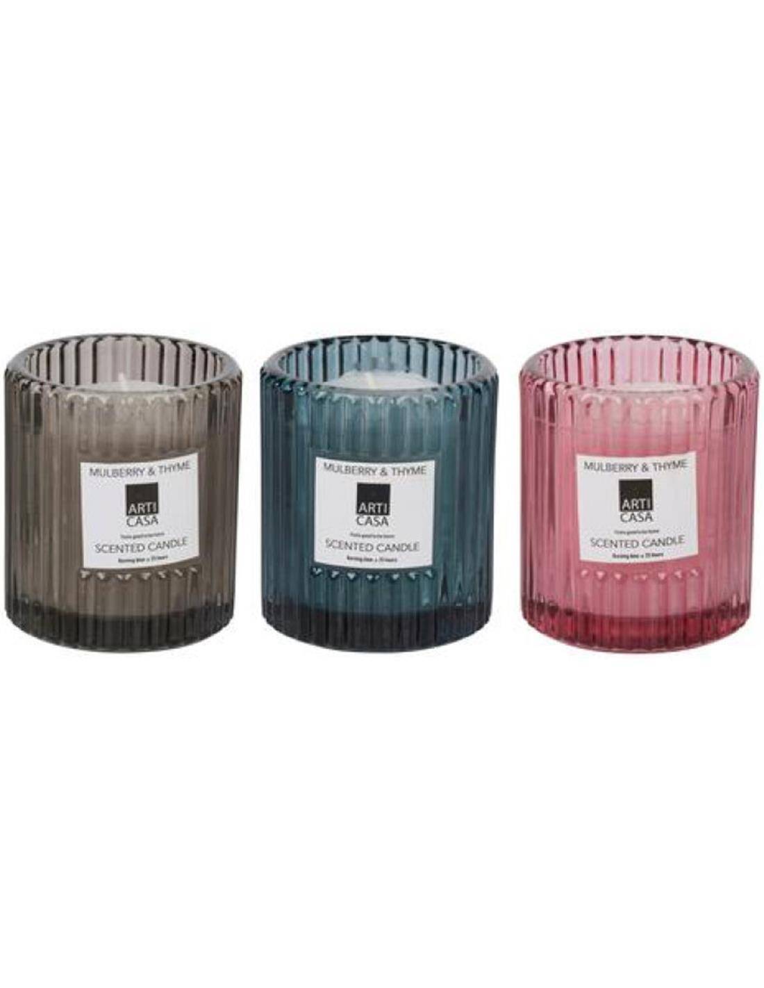 Κερί σε γυάλ.χρωμ.ποτήρι 3χρώμ. Φ7,5Η8,8cm