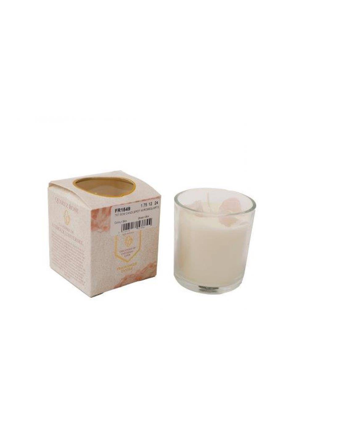 Κερί σε ποτήρι 7X7,5cm rosequartz