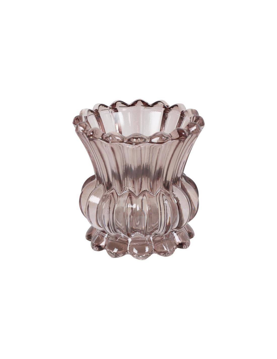 Κηροπήγιο γυαλ.αν.καφέ 8,5Χ7,5