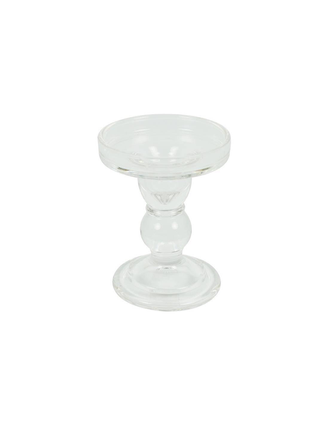 Κηροπήγιο γυαλ.διάφανο Φ8,5Η11,5cm