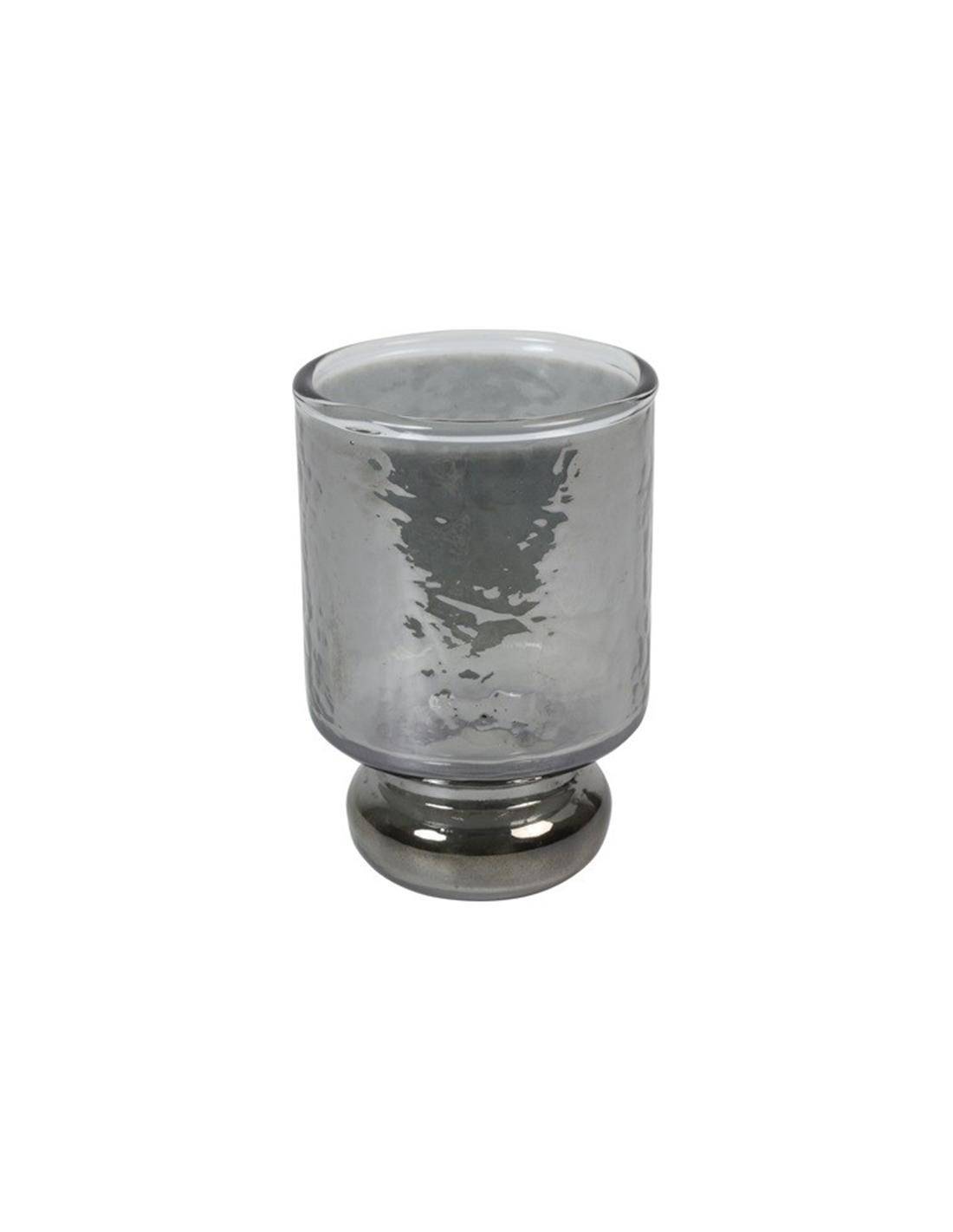 Κηροπήγιο γυαλ.γκρι με πόδι Φ7Η11cm