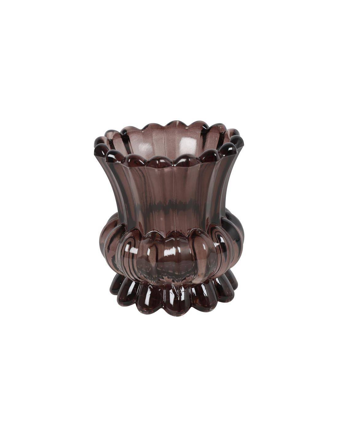 Κηροπήγιο γυαλ.καφέ 9,5Χ11