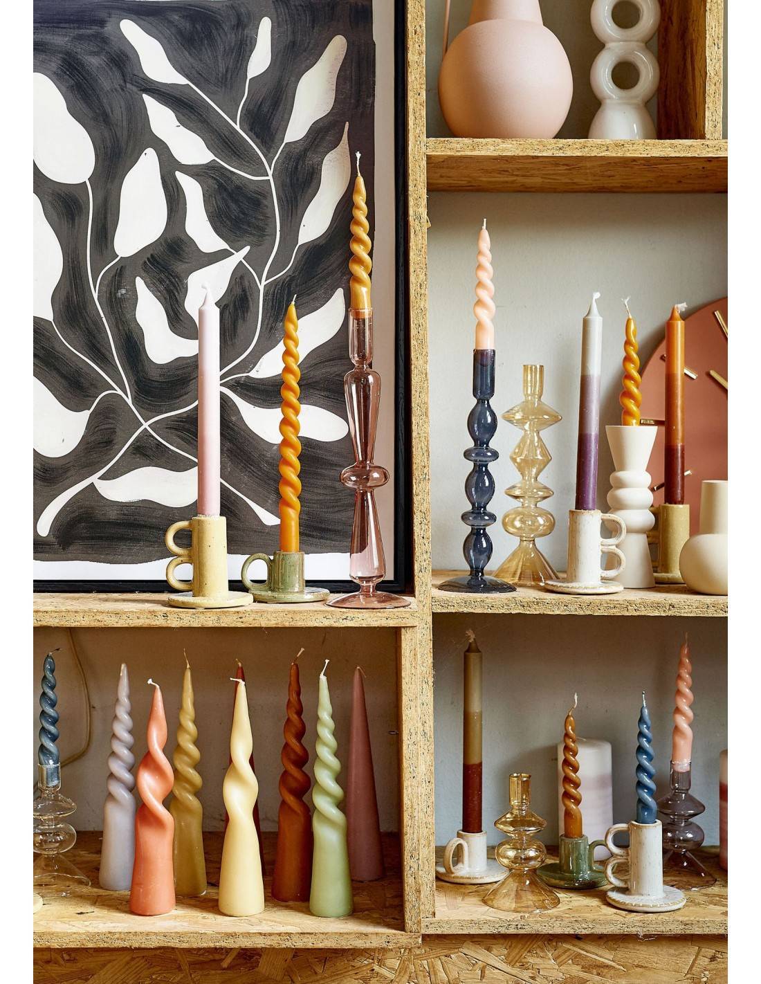 Κηροπήγιο γυαλ.ροζ 9Χ27