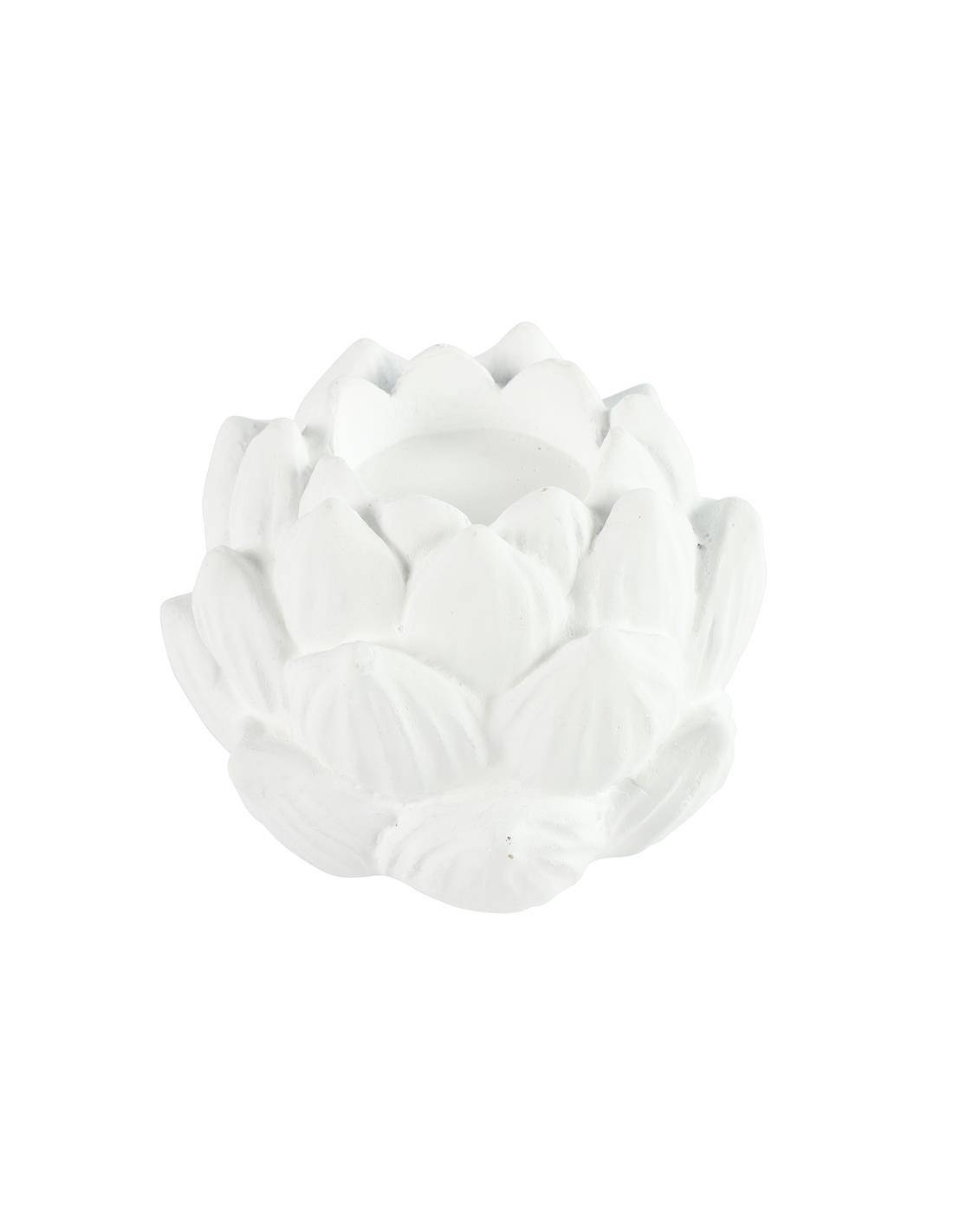 Κηροπήγιο κεραμ.σχ.αγκινάρα λευκό 14x10