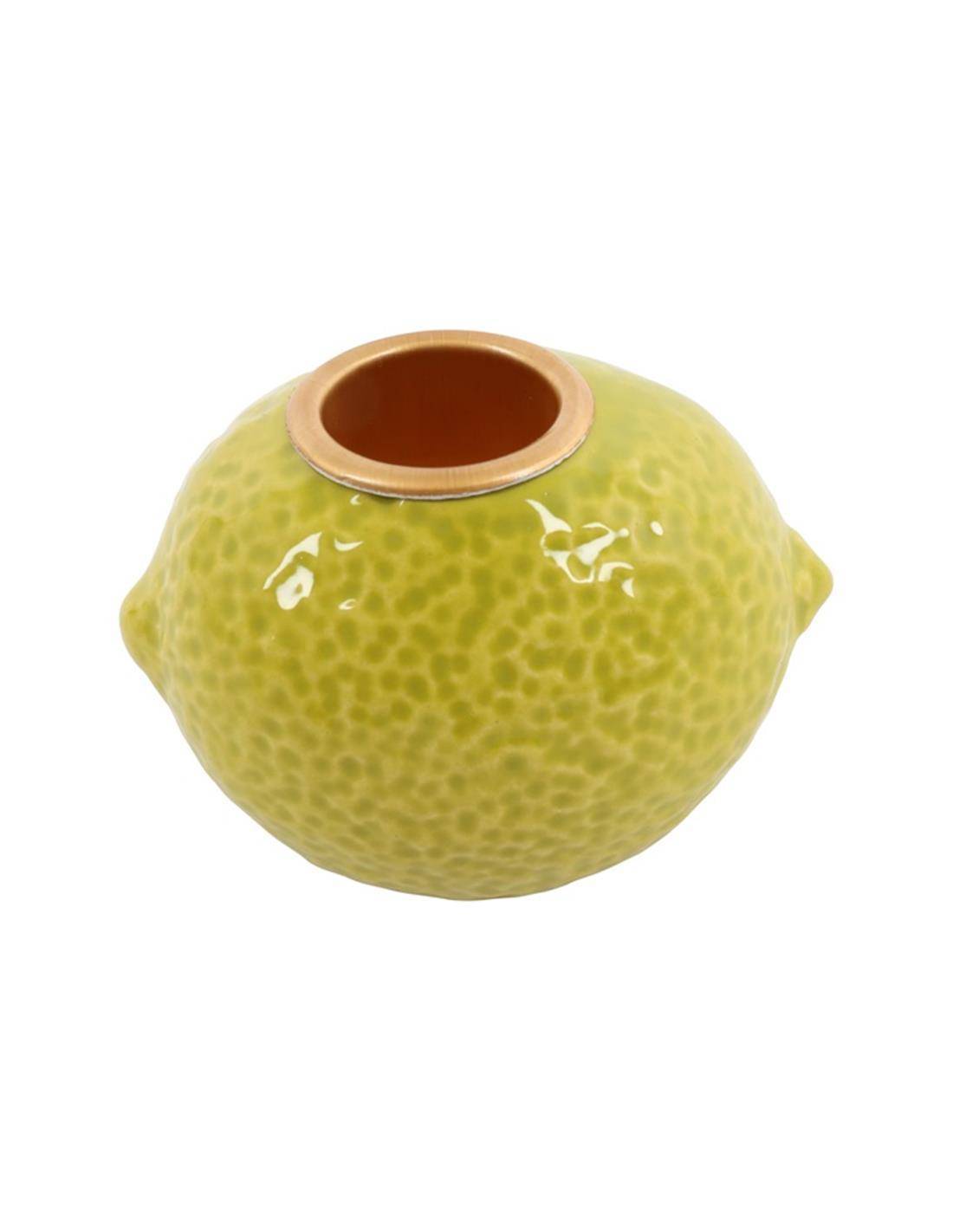 Κηροπήγιο λεμόνι πράσινο 7x5,5x4,8cm