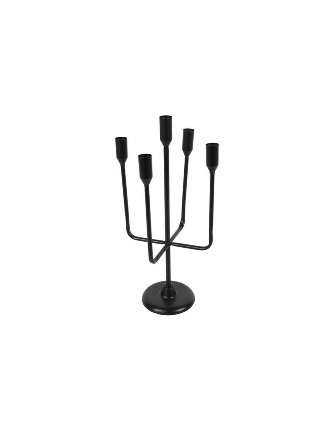 Κηροπήγιο μεταλ.μαύρο 5θέσεων Φ16 Η40cm