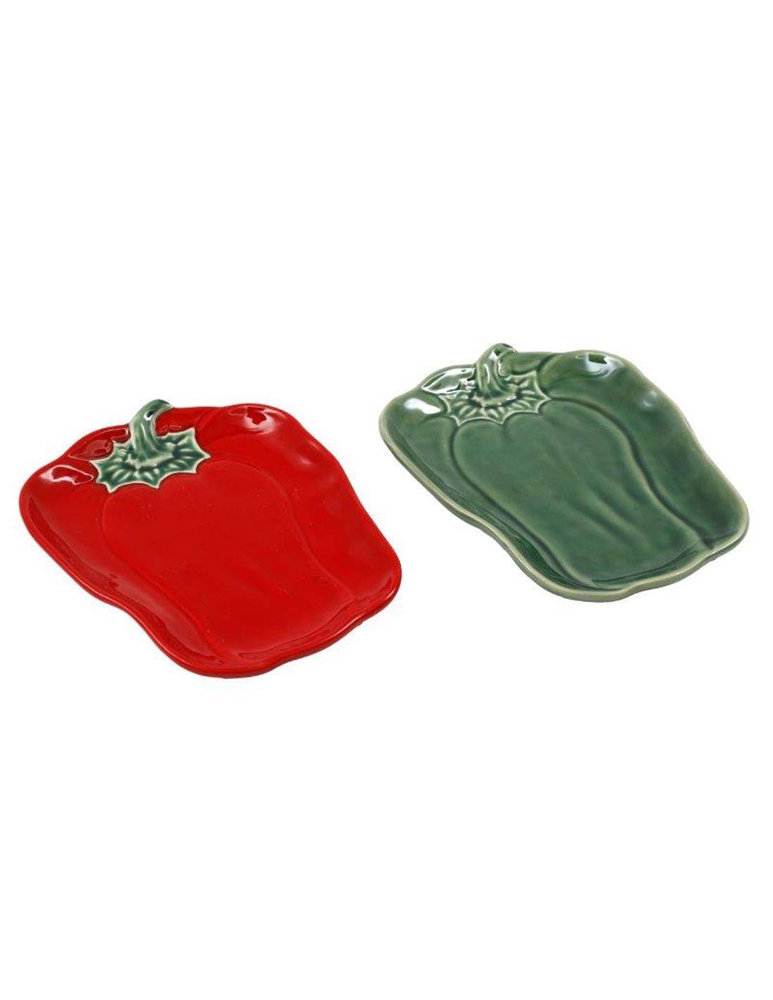 Πιατέλα πιπεριά 2χρώματα 22x17cm