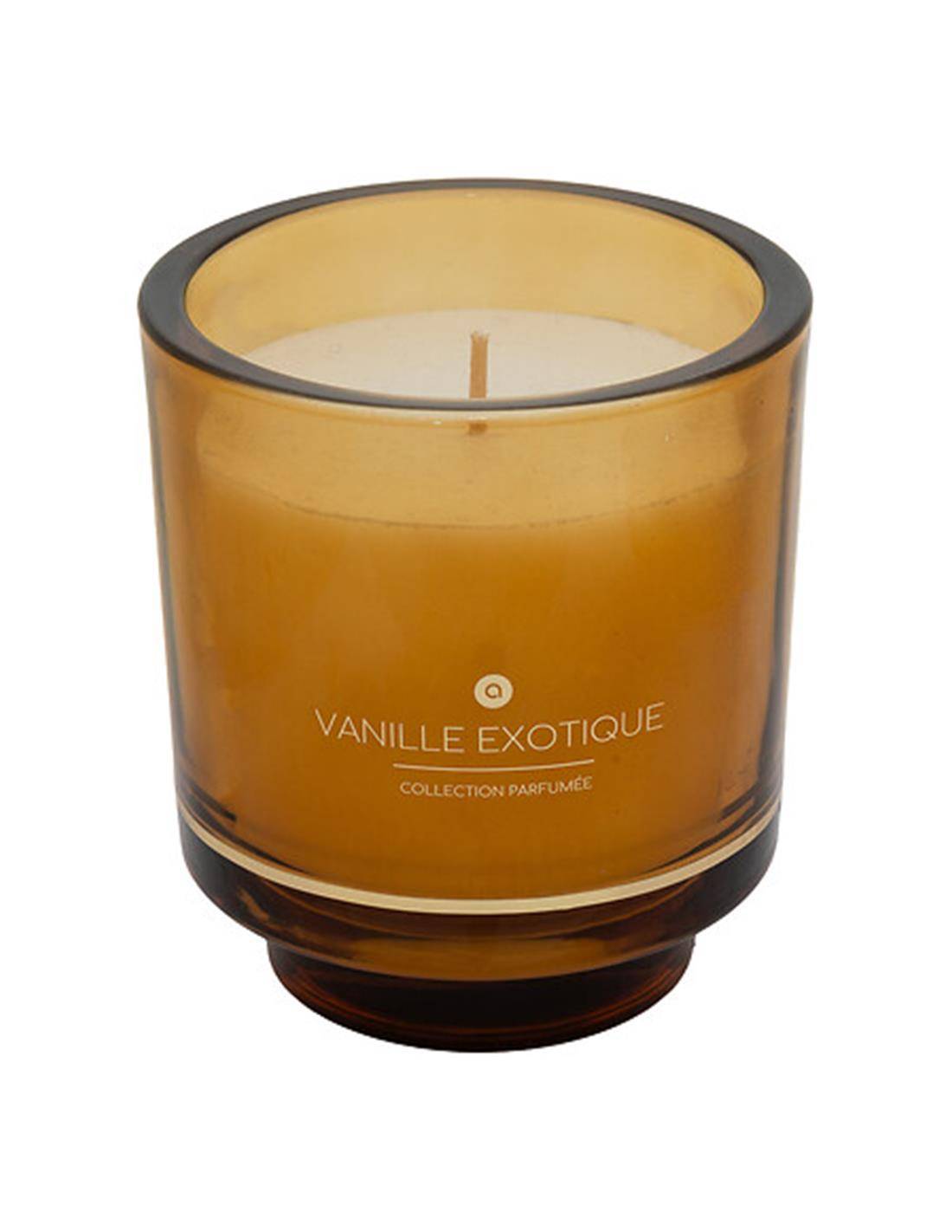 Ποτήρι γυάλ.κίτρινο με κερί "Vanille"225gr/Φ9Η10cm