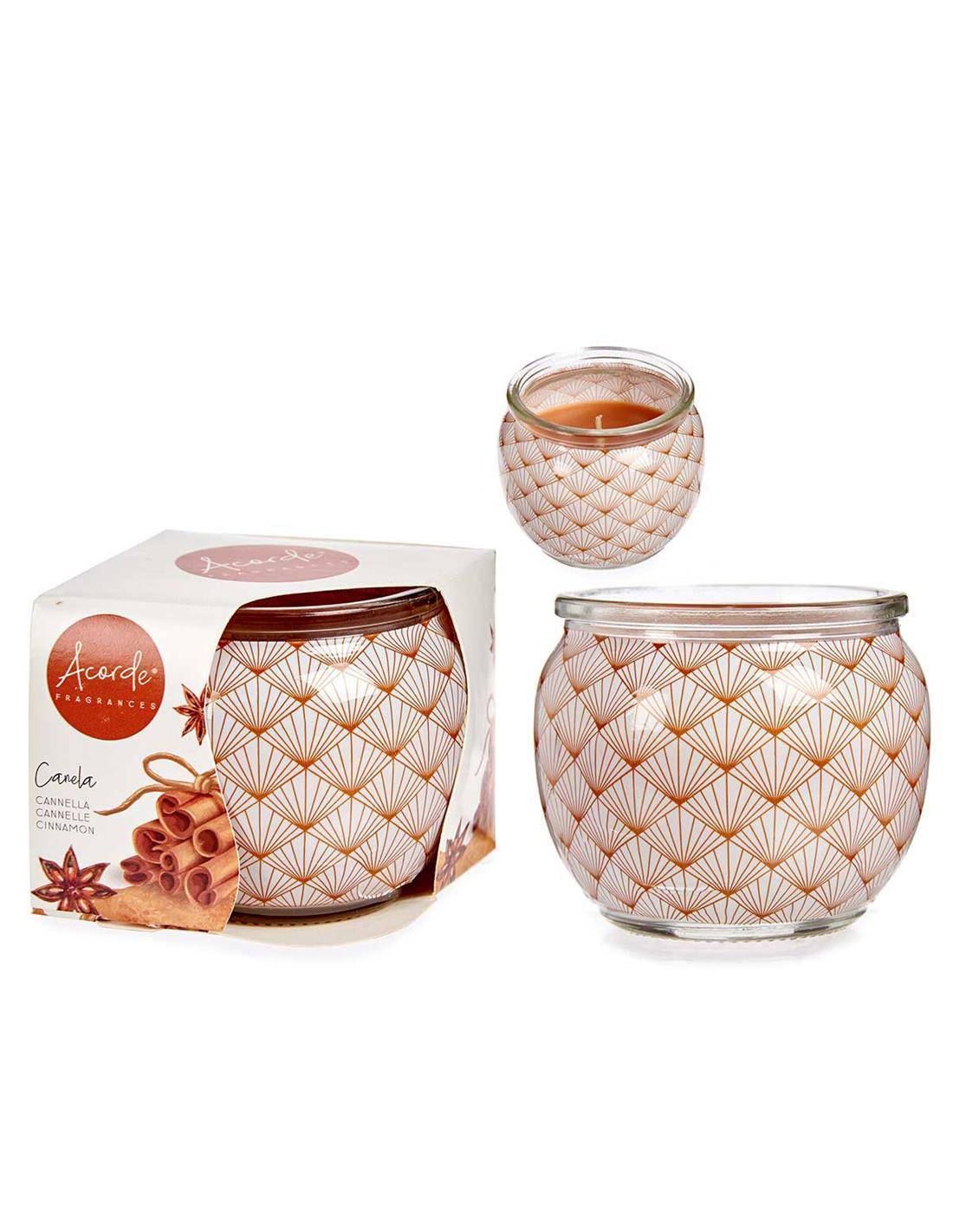 Κερί CINNAMON SPICE σε γυάλινο ποτήρι Φ7,5Η6,3cm