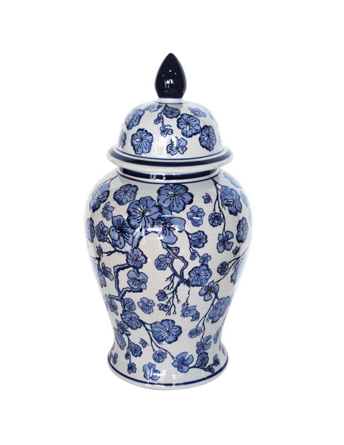 Ποτίς blue porc.flower 24Χ46cm