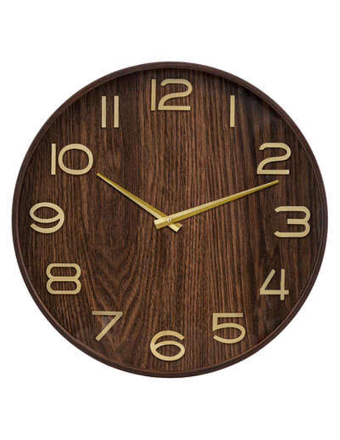 Ρολόι ξύλινο καφέ Φ55cm