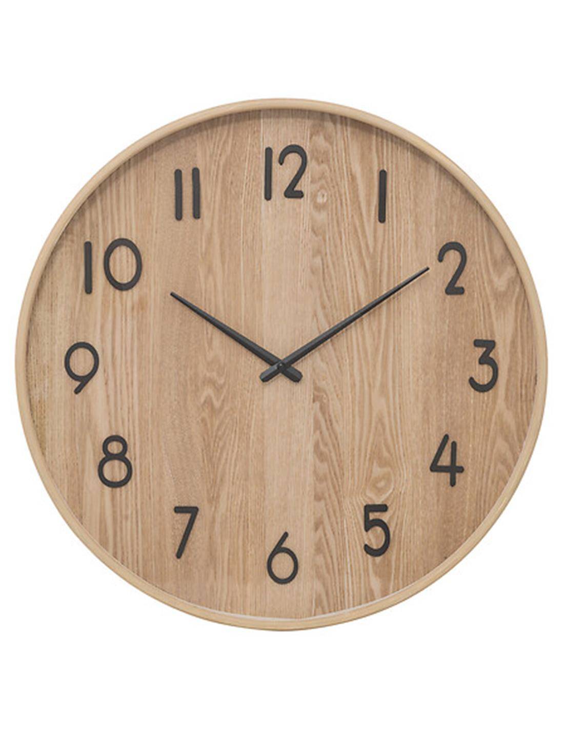 Ρολόι τοίχου ξύλινο φυσικό Φ55cm