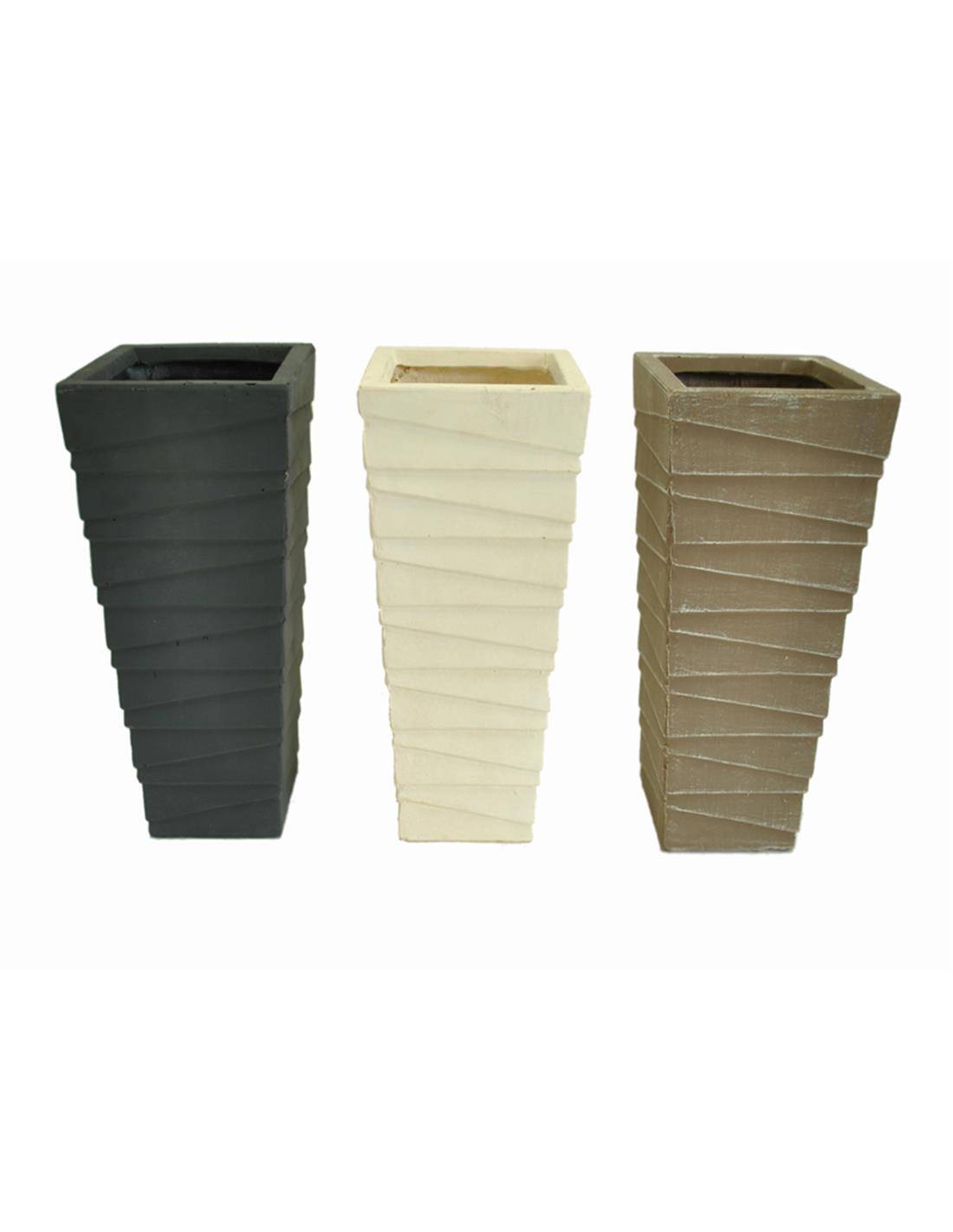 Γλάστρα fiberclay 24Χ24Χ50εκ. 3χρ.