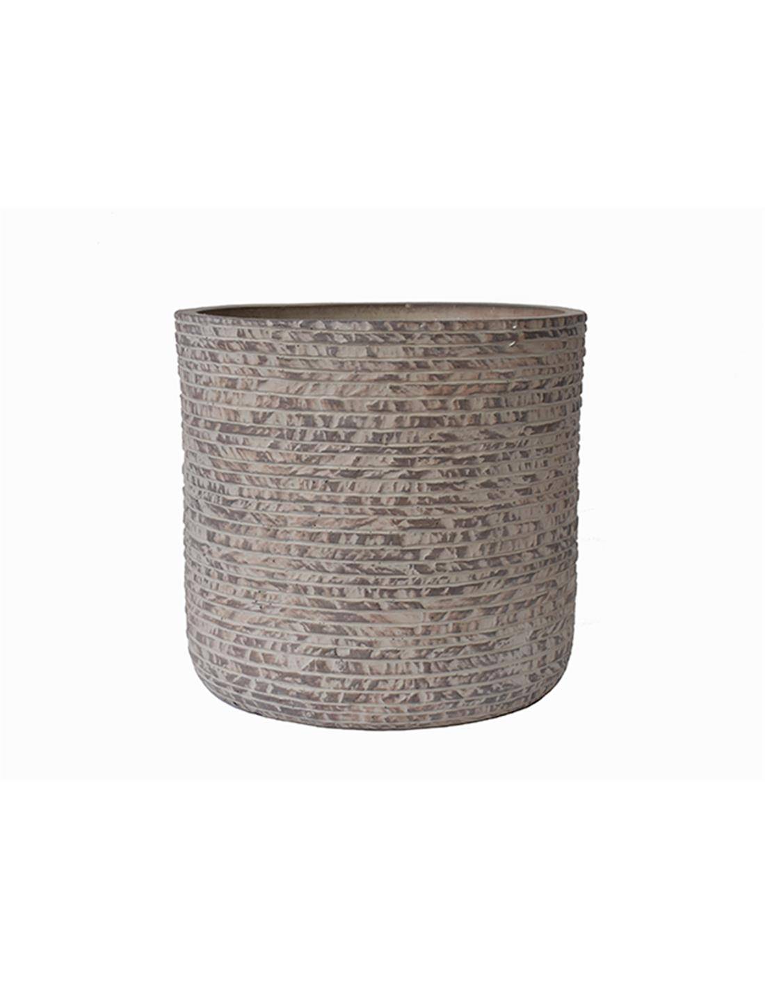 Γλάστρα fibreclay brick  αν.καφέ χρ. Φ33Χ31,5