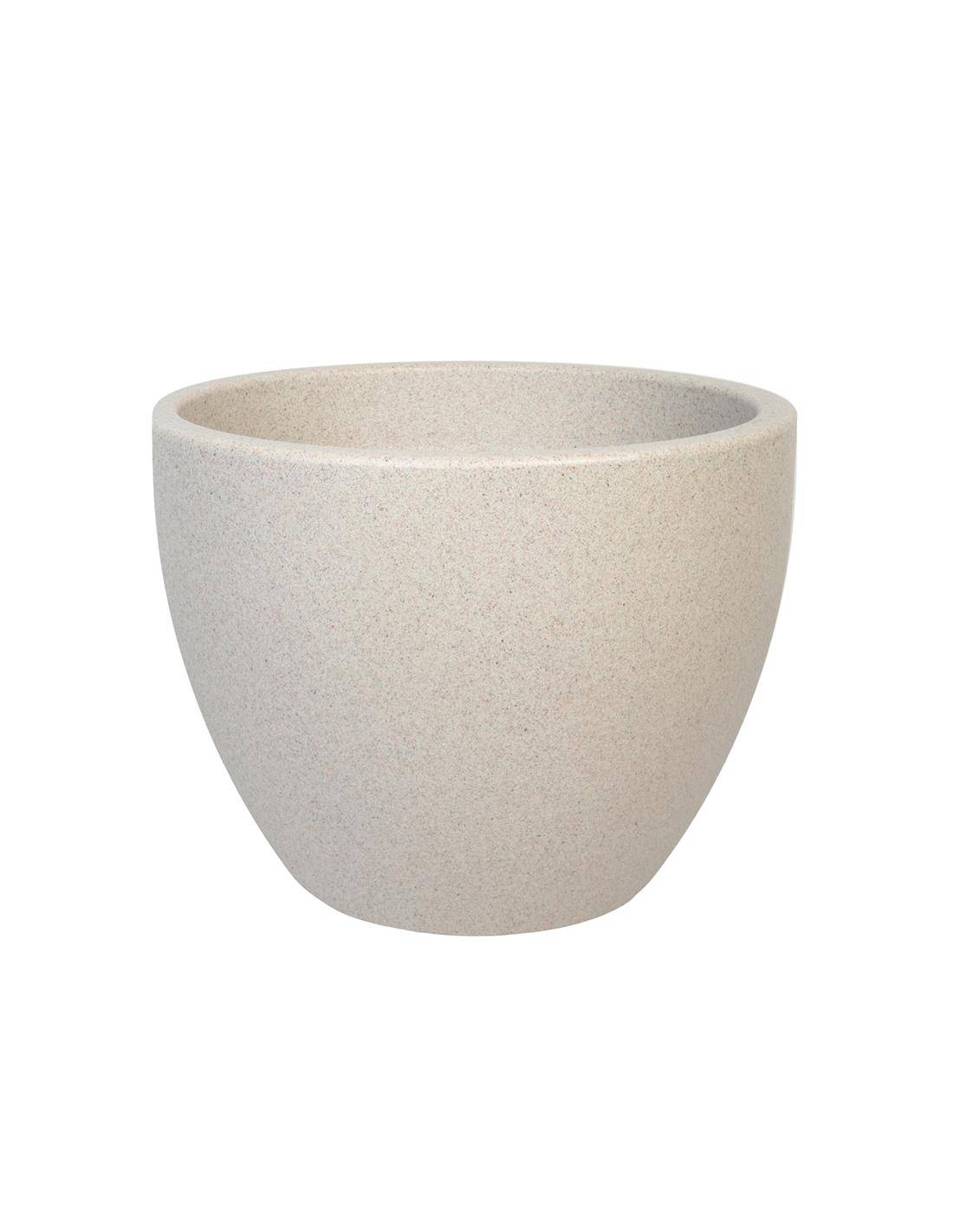 Γλάστρα πλαστ.BOWL LEATHER stone Φ80X60