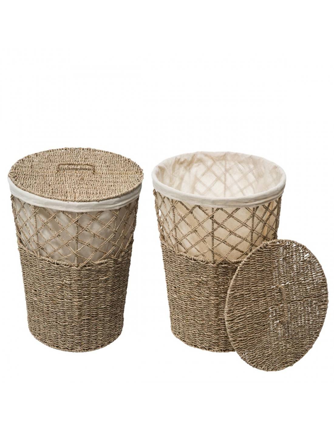 Καλάθι απλύτων seagrass Φ38Χ52