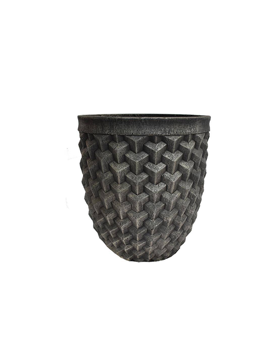 Γλάστρα κεραμ.brick μαύρο χρ. Φ31Χ33- 00.03.35553