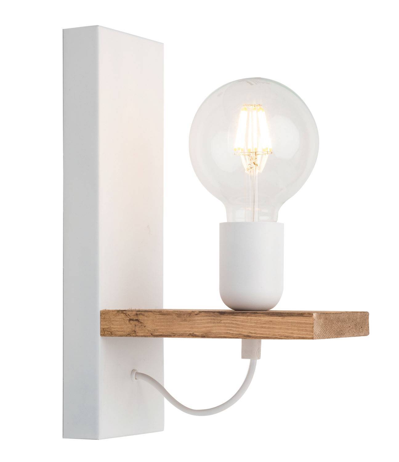 Απλίκα Ξύλο/Μέταλλο λευκό Ε27