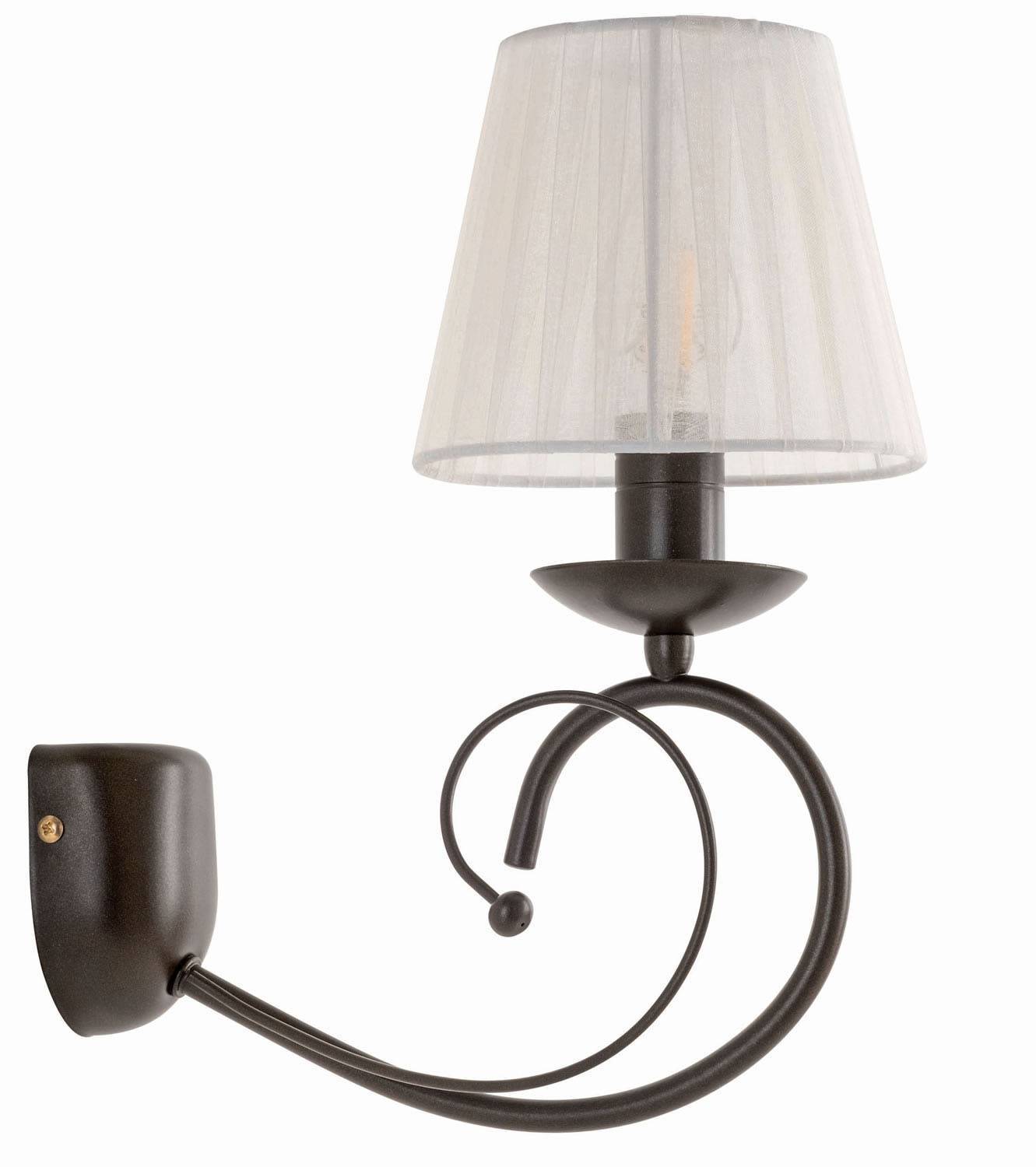 Απλίκα Μέταλλο καφέ Ε14 με αμπαζούρ